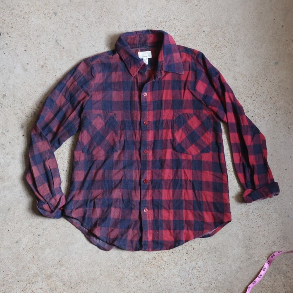Urban Renewal Recycled Flannel Buffalo Plaid Shirt Small Sustainable Autumn